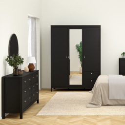 Florence Madrid 8 Drawer Matt Black Double Dresser - Wilko - thumbnail 6