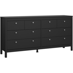 Florence Madrid 8 Drawer Matt Black Double Dresser - Wilko - thumbnail 3