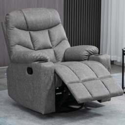 Portland Grey Faux Leather Recliner Armchair With Footrest - Size: Single - Wilko