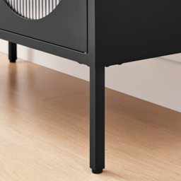 Furniturebox Alba 2 Door Black Metal Small Cabinet - Wilko - thumbnail 5
