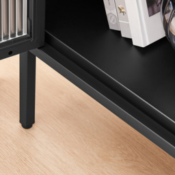 Furniturebox Alba 2 Door Black Metal Small Cabinet - Wilko - thumbnail 4