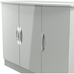 Crowndale Camden 3 Door Grey Gloss and Dusk Grey Sideboard Ready Assembled - Size: 79 x 112 x 42cm - Grey Gloss & Dusk Grey - Wilko - thumbnail 6