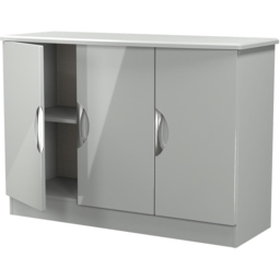 Crowndale Camden 3 Door Grey Gloss and Dusk Grey Sideboard Ready Assembled - Size: 79 x 112 x 42cm - Grey Gloss & Dusk Grey - Wilko - thumbnail 7