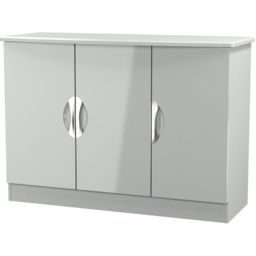 Crowndale Camden 3 Door Grey Gloss and Dusk Grey Sideboard Ready Assembled - Size: 79 x 112 x 42cm - Grey Gloss & Dusk Grey - Wilko - thumbnail 5
