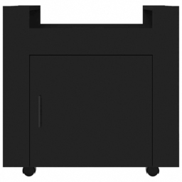 vidaXL Single Door Single Shelf Black Sonoma Wooden Desk Trolley - Size: 60 x 60 x 40cm - Wilko - thumbnail 7
