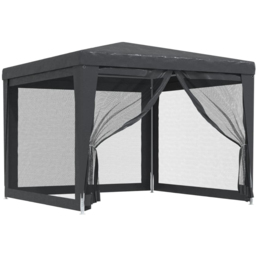 vidaXL 3 x 3m Anthracite Party Tent with 4 Mesh Sidewalls - Grey - Wilko - thumbnail 3