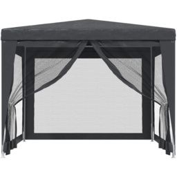 vidaXL 3 x 3m Anthracite Party Tent with 4 Mesh Sidewalls - Grey - Wilko - thumbnail 4