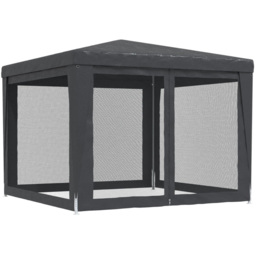 vidaXL 3 x 3m Anthracite Party Tent with 4 Mesh Sidewalls - Grey - Wilko - thumbnail 6