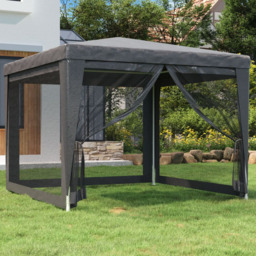 vidaXL 3 x 3m Anthracite Party Tent with 4 Mesh Sidewalls - Grey - Wilko - thumbnail 1