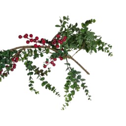 Red Berries Boxwood Garland - Green and Red - Wilko - thumbnail 4