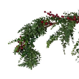 Red Berries Boxwood Garland - Green and Red - Wilko - thumbnail 5