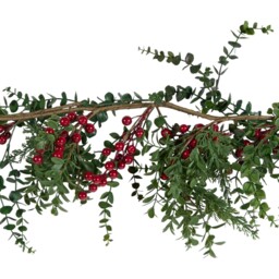 Red Berries Boxwood Garland - Green and Red - Wilko - thumbnail 3