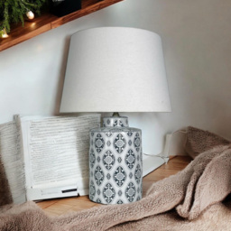 Acacia Home Ceramic Table Lamp with Shade 43cm - Size: 43 x 20 x 20cm - Multi - Wilko - thumbnail 3