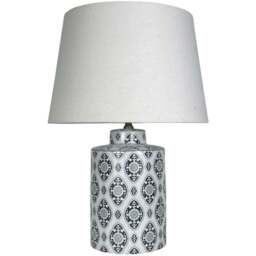 Acacia Home Ceramic Table Lamp with Shade 43cm - Size: 43 x 20 x 20cm - Multi - Wilko - thumbnail 1