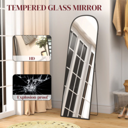 HOMCOM Black Aluminium Frame Full-Length Mirror 164.5 x 60cm - Size: 68 x 5 x 175cm - Wilko - thumbnail 6