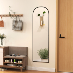HOMCOM Black Aluminium Frame Full-Length Mirror 164.5 x 60cm - Size: 68 x 5 x 175cm - Wilko - thumbnail 4