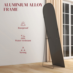 HOMCOM Black Aluminium Frame Full-Length Mirror 164.5 x 60cm - Size: 68 x 5 x 175cm - Wilko - thumbnail 7