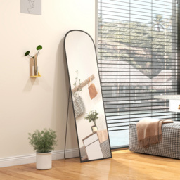 HOMCOM Black Aluminium Frame Full-Length Mirror 164.5 x 60cm - Size: 68 x 5 x 175cm - Wilko - thumbnail 3