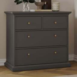 Florence Paris 4 Drawer Matt Grey Chest of Drawers - Wilko - thumbnail 1