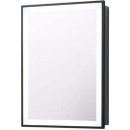 Living and Home Single Door Black Surface Mount LED Mirror Cabinet - Size: 70 x 50 x 13.7cm - Wilko - thumbnail 3