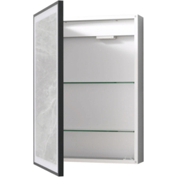 Living and Home Single Door Black Surface Mount LED Mirror Cabinet - Size: 70 x 50 x 13.7cm - Wilko - thumbnail 4