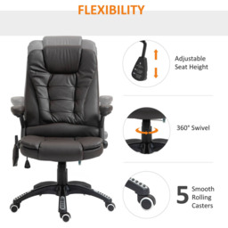 Portland Brown Faux Leather Executive Office Chair - Size: 68 x 74 x 121cm - Wilko - thumbnail 5