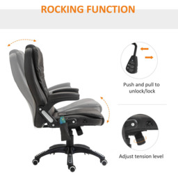 Portland Brown Faux Leather Executive Office Chair - Size: 68 x 74 x 121cm - Wilko - thumbnail 6