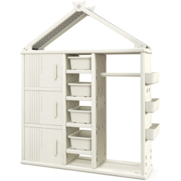 Costway 3 Door 4 Shelf White Kids Storage Closet - Size: 130 x 45 x 44cm - Wilko - thumbnail 3