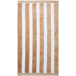 Allure Bath Fashions Jumbo Cabana Cotton Taupe Stripe Beach Towel - Size: 100 x 180cm - Brown - Wilko