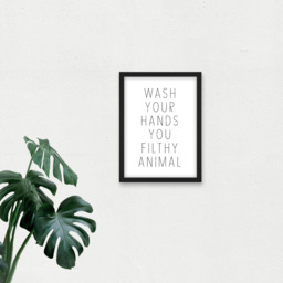 Artery8 Filthy Animal Funny Toilet Sign Framed Wall Art Print 21 x 29.7cm - Size: 32.3 x 23.4 x 1.5cm - White - Wilko - thumbnail 4