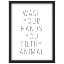 Artery8 Filthy Animal Funny Toilet Sign Framed Wall Art Print 21 x 29.7cm - Size: 32.3 x 23.4 x 1.5cm - White - Wilko - thumbnail 1