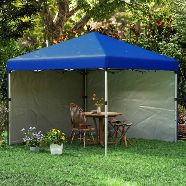 Outsunny 3 x 3m Blue Pop Up Gazebo Party Tent with 2 Sidewalls - Wilko - image 1