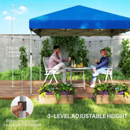 Outsunny 3 x 3m Blue Pop Up Gazebo Party Tent with 2 Sidewalls - Wilko - thumbnail 7