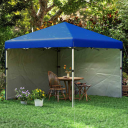 Outsunny 3 x 3m Blue Pop Up Gazebo Party Tent with 2 Sidewalls - Wilko - thumbnail 1