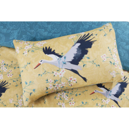 Rapport Home Cranes Single Ochre Duvet Set - Yellow - Wilko - thumbnail 3