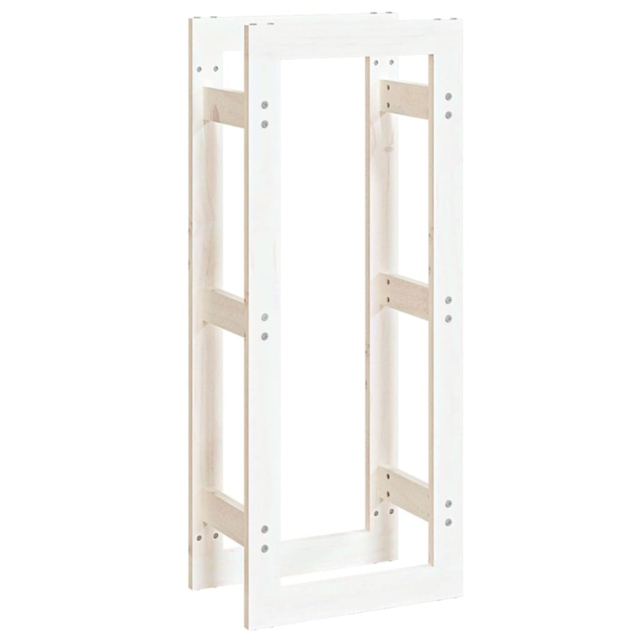 vidaXL White Pine Wood Firewood Log Holder 100 x 41 x 25cm - Wilko - image 1