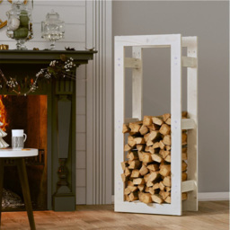 vidaXL White Pine Wood Firewood Log Holder 100 x 41 x 25cm - Wilko - thumbnail 3