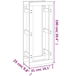 vidaXL White Pine Wood Firewood Log Holder 100 x 41 x 25cm - Wilko - thumbnail 7