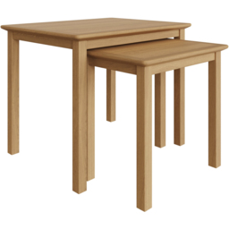 FWStyle Taberno Oak Nest of Table Set of 2 - Brown - Wilko - thumbnail 3