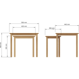 FWStyle Taberno Oak Nest of Table Set of 2 - Brown - Wilko - thumbnail 6
