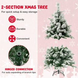Costway Pre Lit Warm White LED Artificial Christmas Tree 4.5ft - Multi - Wilko - thumbnail 7