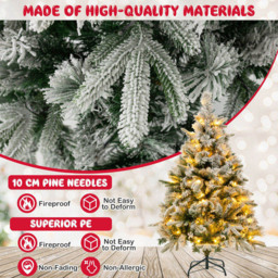Costway Pre Lit Warm White LED Artificial Christmas Tree 4.5ft - Multi - Wilko - thumbnail 6