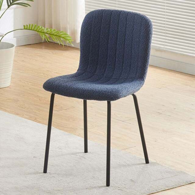 Bella Set of 6 Blue Teddy Faux Fur Stitched Design Dining Chairs - MCC - Wilko - image 1