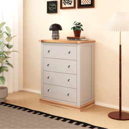 Cabinet Bits Bomporto 4 Drawer Light Grey Chrome Knob Chest of Drawers - Wilko - thumbnail 6