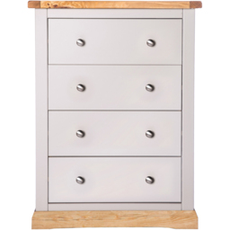 Cabinet Bits Bomporto 4 Drawer Light Grey Chrome Knob Chest of Drawers - Wilko - thumbnail 3
