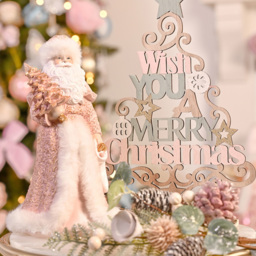 The Seasonal Gift Co. Pink and Gold Santa Figurine - Size: 23 x 13 x 12cm - Wilko - thumbnail 3