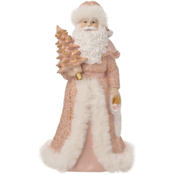 The Seasonal Gift Co. Pink and Gold Santa Figurine - Size: 23 x 13 x 12cm - Wilko - thumbnail 1
