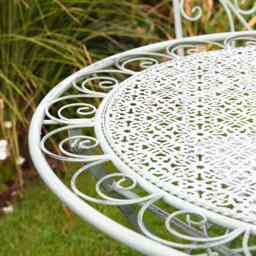 Garden Gear 2 Seater Wrought Iron Garden Bistro Set Sage Green - Wilko - thumbnail 4
