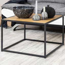 Florence Seaford Oak Top Black Metal Coffee Table - Furniture To Go - Wilko