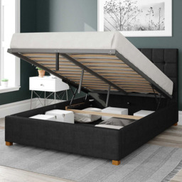 Aspire Sinatra King Size Ebony Malham Weave Ottoman Bed - Black - Aspire Beds - Wilko - thumbnail 3
